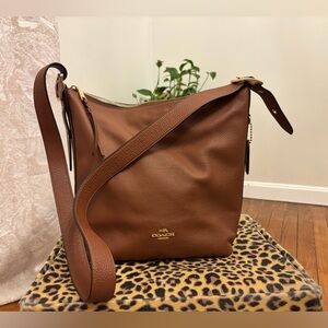 Coach Val Duffle Crossbody Bag | Refined Pebbled Leather | Redwood